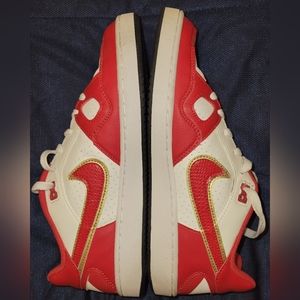 Nike Force 2013 Men's Low White Red Gold Swoosh 615996-166 Sz 9